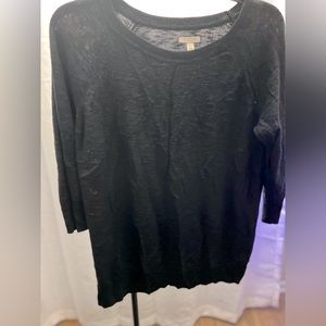 Sonoma Scoop neckline Sweatshirt Size Large - Color Black - Three Fourths Sleeve